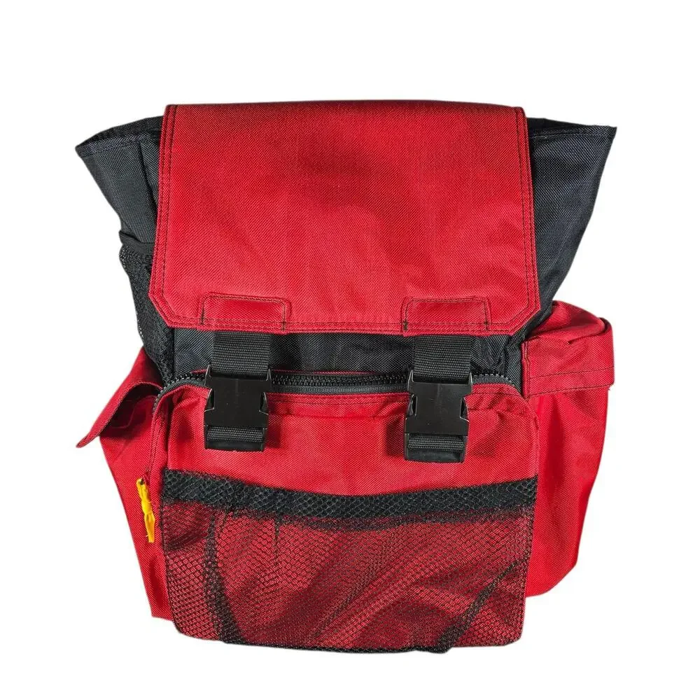 Vintage Marlboro Backpack Red Black‎ Buckle Flap Daypack Padded Back Spellout